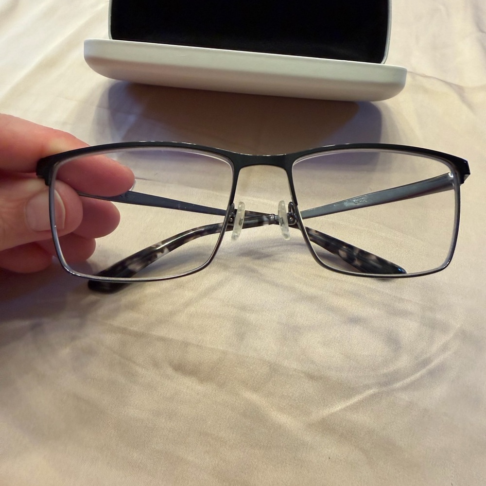 Calvin Klein Rectangular Metal Frame Glasses In G… - image 1